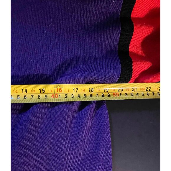 St John Sweater Marie Gray Purple Womens 10 Colorblock Cardigan - Picture 7 of 9